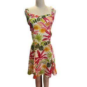 Mystree Womens Tropical Print Cotton Sundress S super comfortable quality feel e